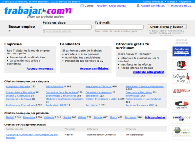 Portada del portal Trabajar.com Portada del portal Trabajar.com
