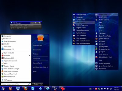Tema azul oscuro para Windows 7
